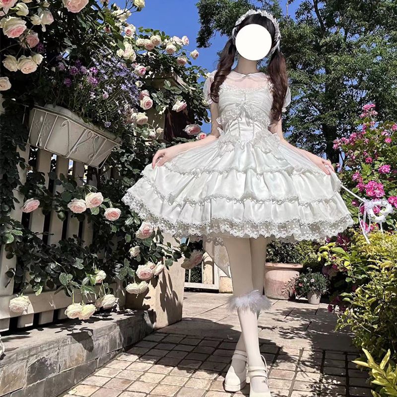 ワンピースドレスドレス女性用 サスペンダードレス ウェディング ライトフラワー ロリータドレス Jsk