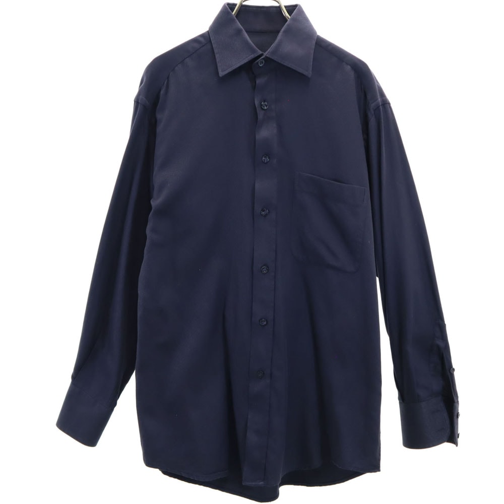 イタリア製 長袖 シャツ S ネイビー系 メンズ