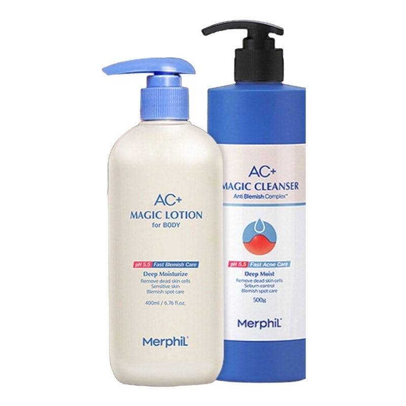 肌のかゆみなどにきび改善AC+マジックボディローション400ml＆AC+ボディウォッシュディップモイスト500g SET