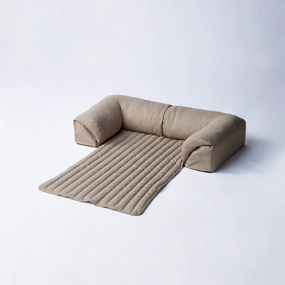 [ベルメゾン] ローソファー カバーリング コンパクト ソファ・カウチ グータラグ ベージュ