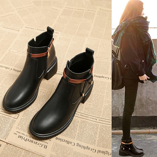 ショートブーツ レディース 歩きやすい 軽量 サイドジップ 滑らない 痛くない 大きいサイズ 小さいサイズ カジュアル 防滑 スポーティ 防寒 黒