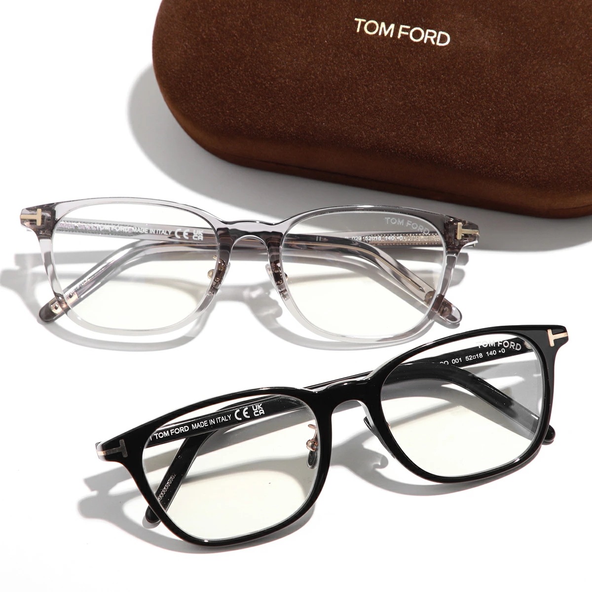 TOM FORD トムフォード メガネ TF5860-D-B FT5860-D-B/V レディース ウェリントン型 ロゴ 伊達メガネ ブルーライトカットレンズ カラー2色