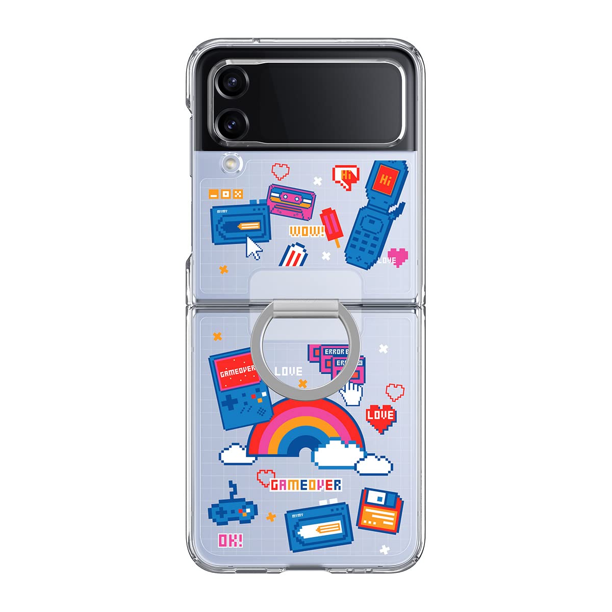 Galaxy Z Flip4 ケース 透明 Dリング カスタマイズ 可能 DIYキット 超薄型 超軽量 傷防止 ワイヤレス充電 フリップ4