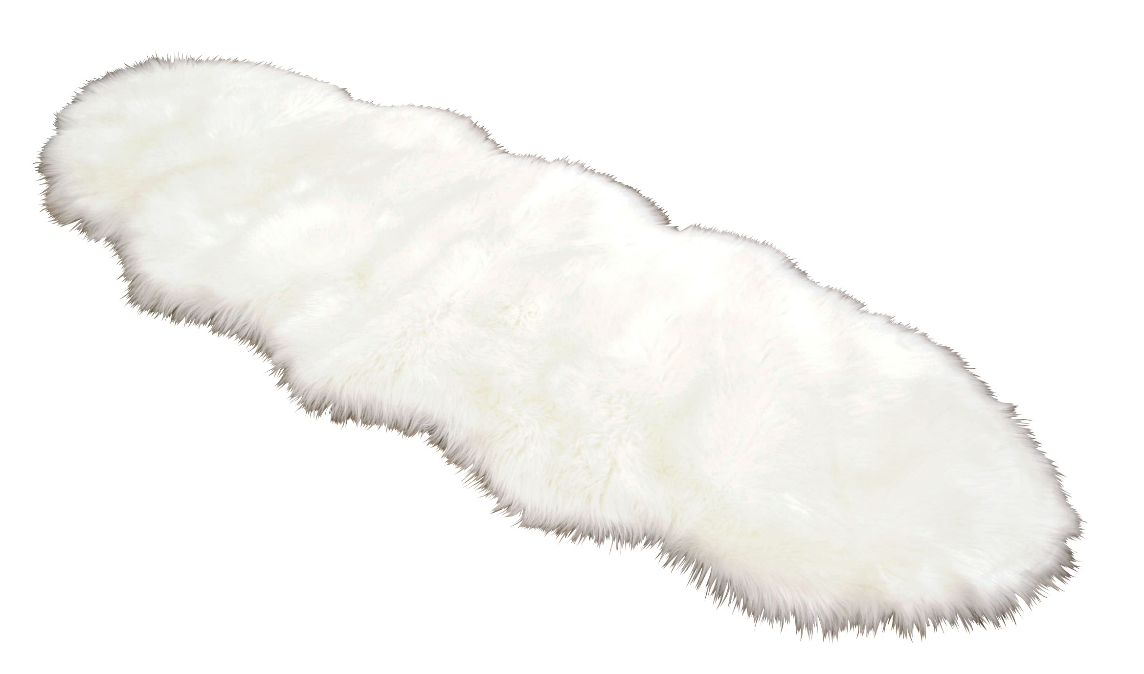 60x180cm 毛足5cm 毛足長い ホワイト フェイクムートンラグ ファーラグ ふんわ