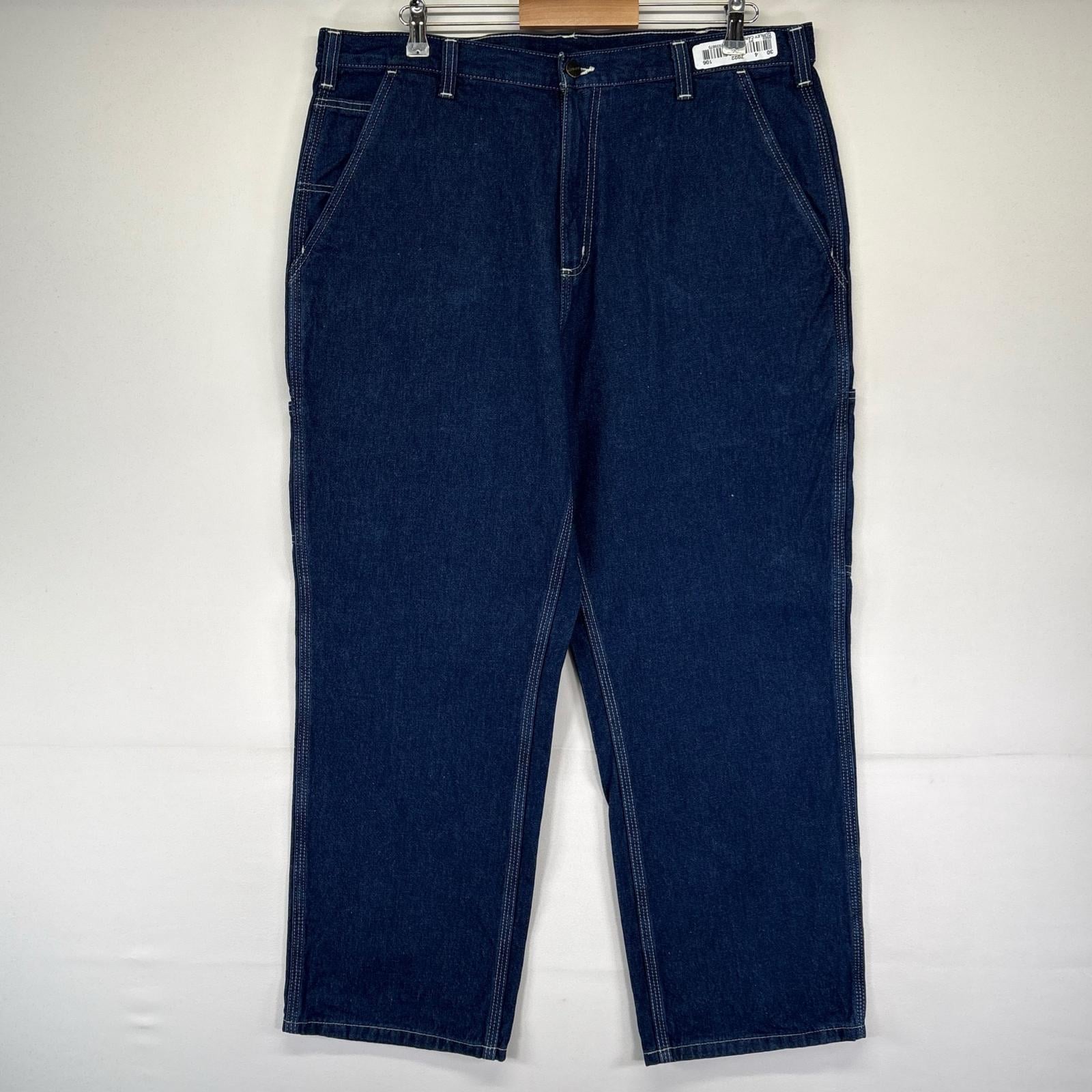 古着 デニム パンツ ペインターパンツ ワーク ジーパン ワーク 大きいサイズ w38 L28 ブルー系 メンズ