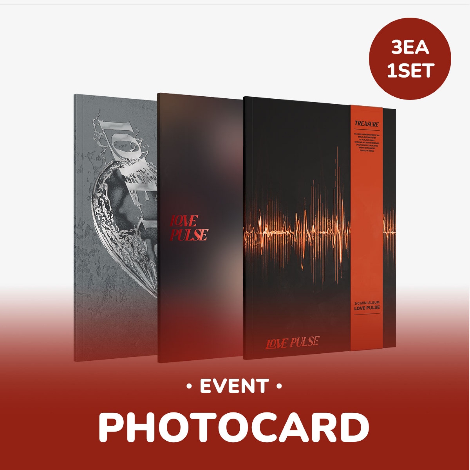 【イベント】 【ウィズミュー 特典】 【セット/アルバム3種】 TREASURE - LOVE PULSE + WITHMUU PHOTOCARD