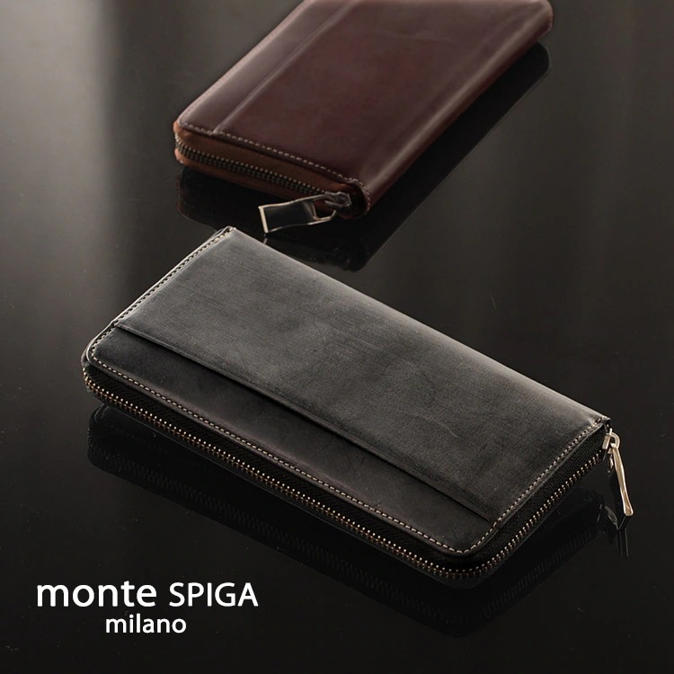 [monteSPIGA]牛革ブライドルレザー長財布