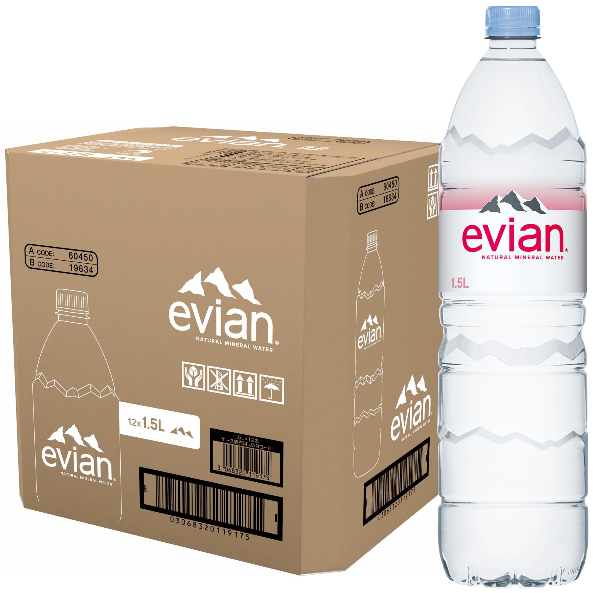 Evian(エビアン) 伊藤園 evian 硬水 ミネラルウォーター ペットボトル 1.5L×12本 [正規輸入品]