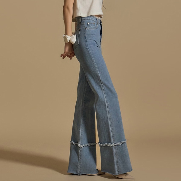 PJ429 フリンジ マキシジーンズ