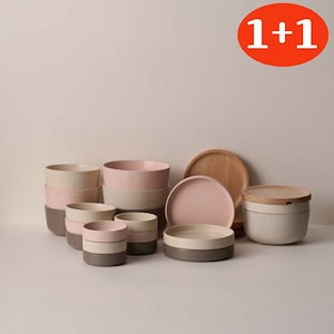 [1+1]陶器で作られた環境に優しいすっきり食器2人セット（3color）/スタイリッシュな韓国食器2人セット