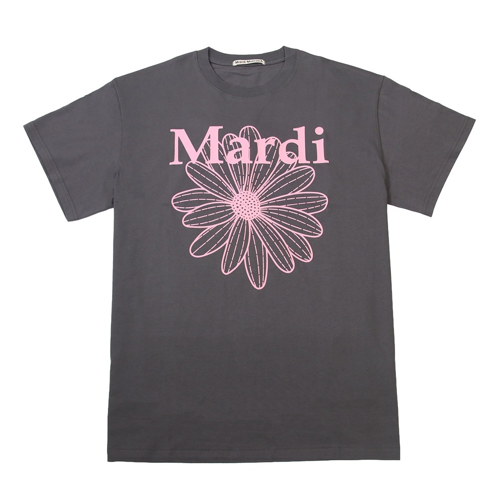 Tシャツ UNISEX TSHIRT FLOWERMARDI CHARCOAL PINK 半袖 レディース 韓国 ファッション アパレル