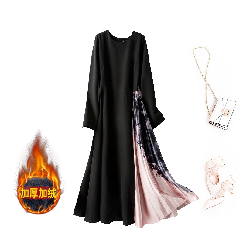 5l 6l 高級 秋冬大きいサイズ ワンピース レディース マキシ ロングワンピース 韓国 長袖 花柄 体型カバー aライン 着痩せ 30代 40代 50代 60代 4l 3l 2l ll l太ったm