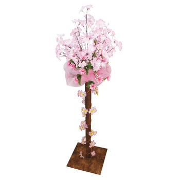 桜スタンドアレンジ 【 お花見 POP 造花 デコレーション さくら 飾り 入学式 販促品 フラワーアレンジ サクラ ディスプレイ 春 店舗装飾品 】