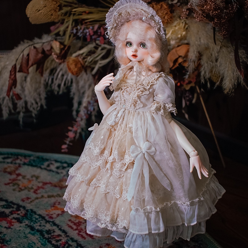 BJDドール用衣装セット 5点洋服 飾り付き 茶色 幼SD/MSD/SD/オーダーサイズ人形用