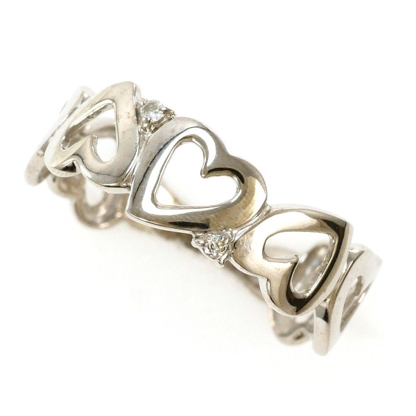 K18 18金 WG ホワイトゴールド リング 指輪 8号 ダイヤ 0.01 ジュエリー 中古