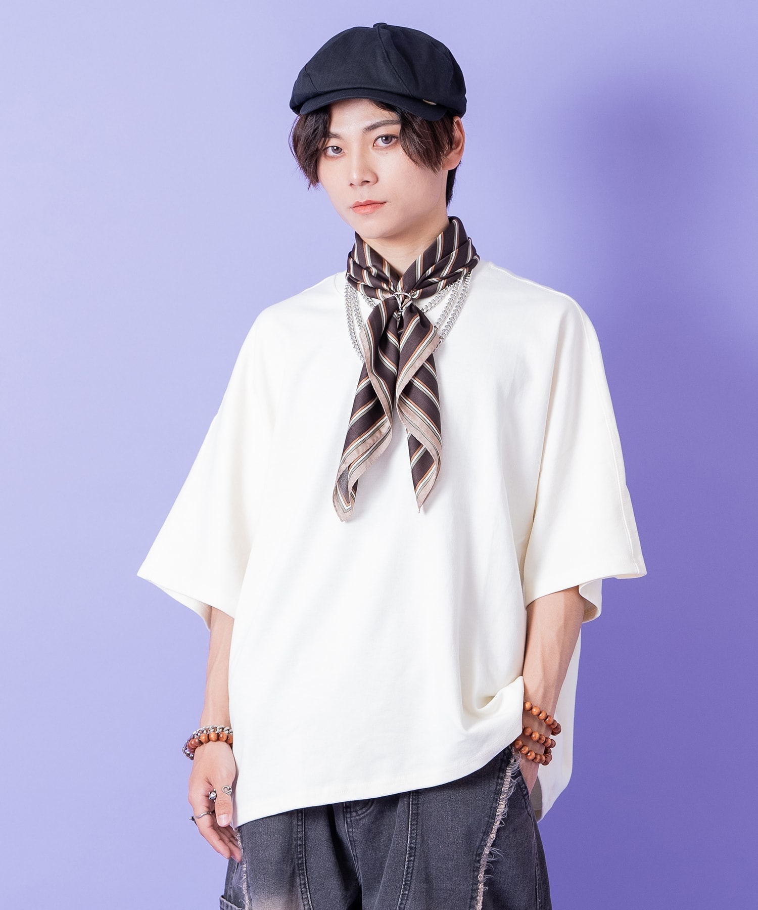 オーバーサイズスウェットドルマンTシャツ 「set0468」