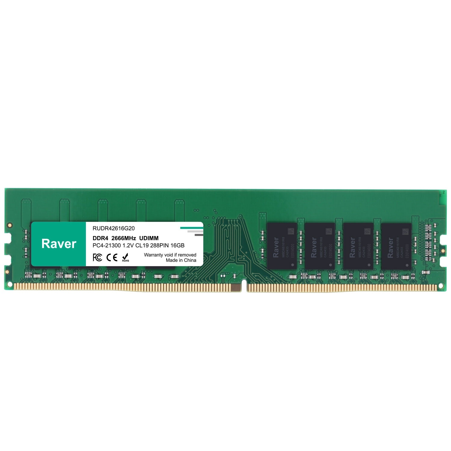 デスクトップPC用メモリ PC4-21300(DDR4-2666) 16GB DIMM Raver 1.2V CL19 288pin 国内正規代理店品 5年保証