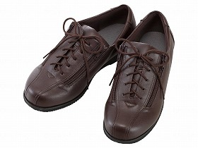 徳武産業 あゆみシューズ 介護靴 外出用 コンフォートIII 9E 茶 両足5Lサイズ 7041