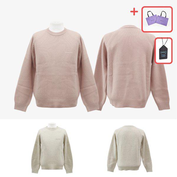 カシミアブレンドセミクロップニットTシャツ長袖Tシャツ女性[デパート版]