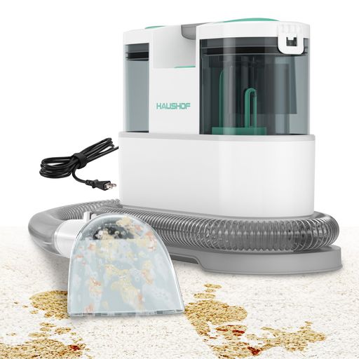 HAUSHOF 【2024新型】 カーペットクリーナー リンサー洗浄機 400W カーペット洗浄機 超強力吸引 布製品クリーナー 布洗浄機 スチームクリーナー 水漏れ防止 乾湿両用 お湯対応可能 絨毯