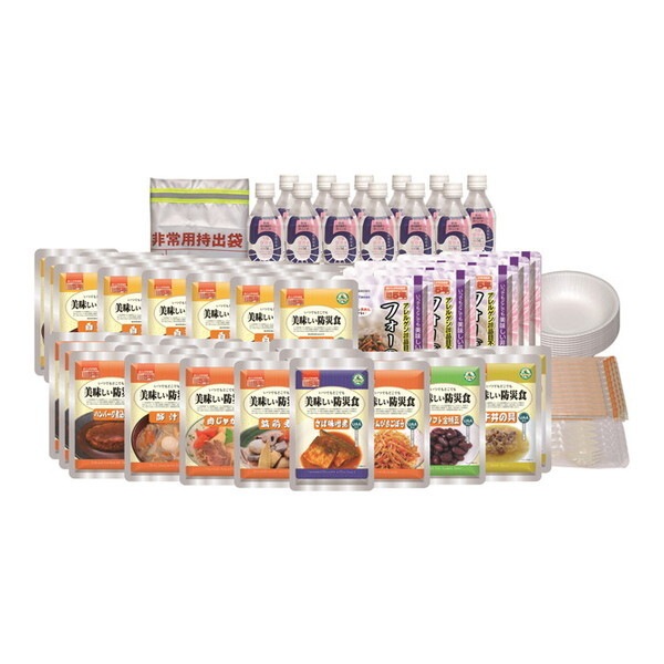 アルファフーズ FS35 美味しい防災食 防災食 (ファミリーセット(3人×3日分 保存水有り))非常食
