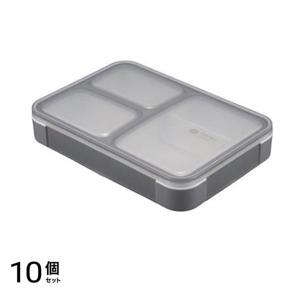 CB JAPAN (シービージャパン) 薄型弁当箱 抗菌 フードマン 600 600mL (グレー) 10個セット