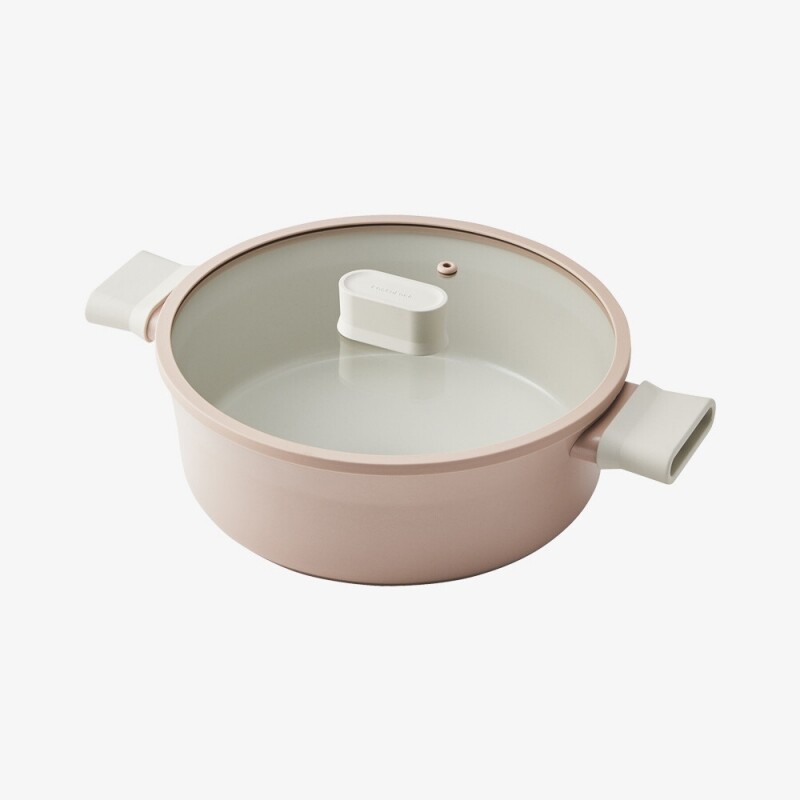 スーツIHインダクション 両手鍋 すき焼き鍋 24 ピンク