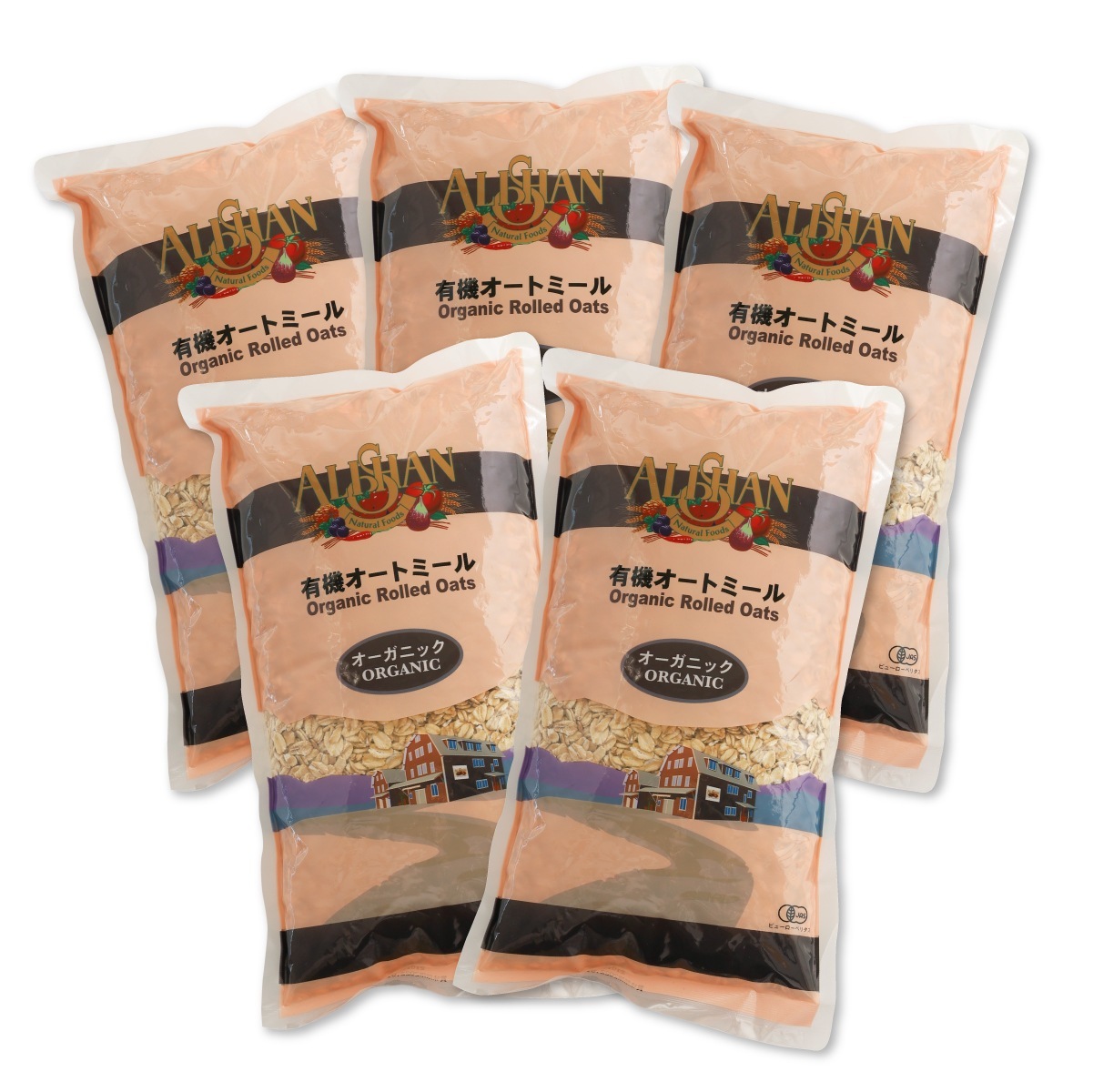5kg オーガニック 有機オートミール1kg 5パック 約100食 押し麦 低GI スーパーフード