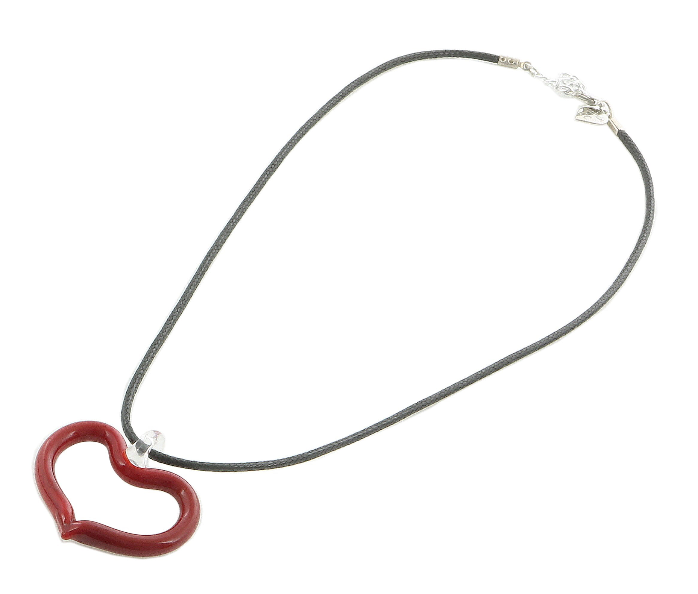 ヴェネチアングラス ネックレス レッド ハート