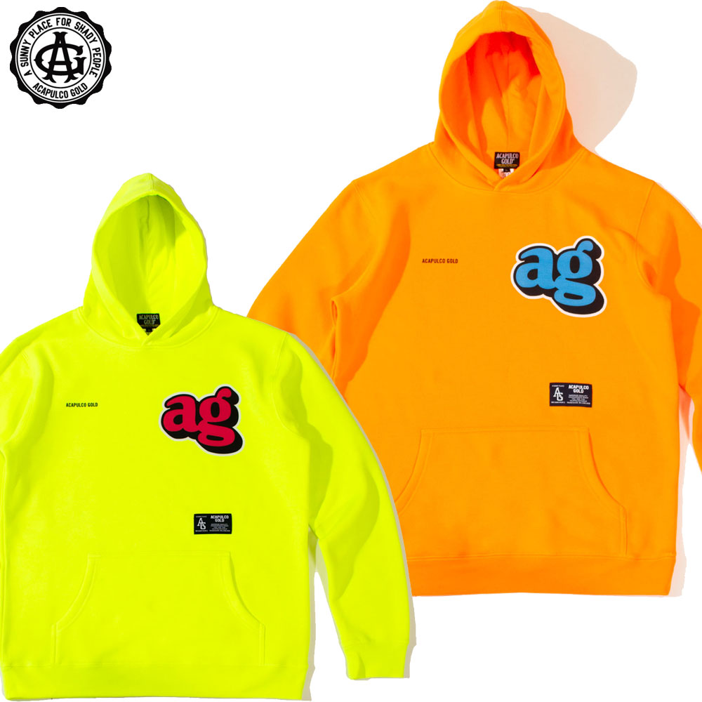 【Acapulco Gold/アカプルコゴールド】プルオーバーパーカー/HI-VIS HOODED SWEATSHIRT AG FW24-04パーカー フード フーディー ストリート スケーター メ