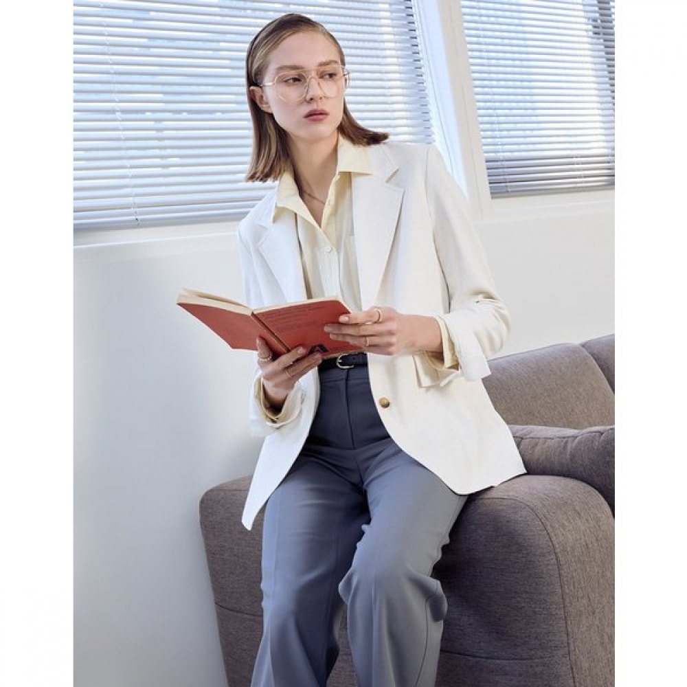 [25SS] [シティエッセンシャル] テーラードジャケットオフホワイト HSJA5BP22OW