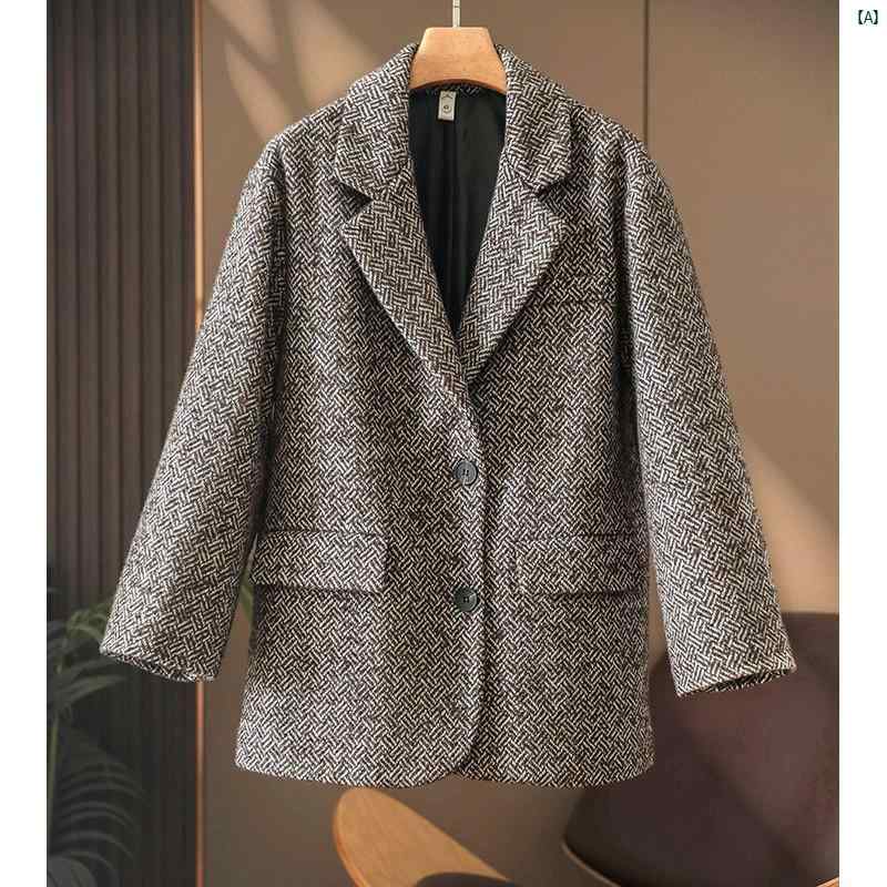 レディース ファッション　オシャレ　カジュアル　かわいい　綺麗 コウミ ジア 軽か 味わい 引き 出 レディース 小柄 ショート ヘリンボーン ウール コート スーツ