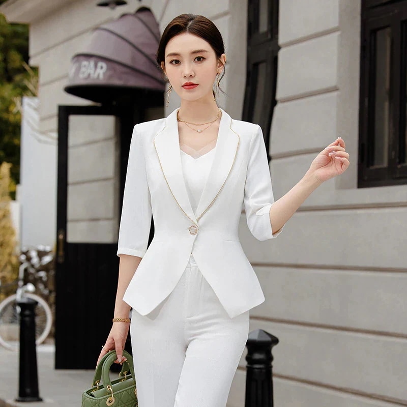 2025新作 夏薄手 スーツ+ズボン 卒業式 ママ スーツ セットアップ 二点セット レディース スーツセット セットアップ ママスーツ パンツスーツ スーツジャケット 入学式 2025福袋 7,616円