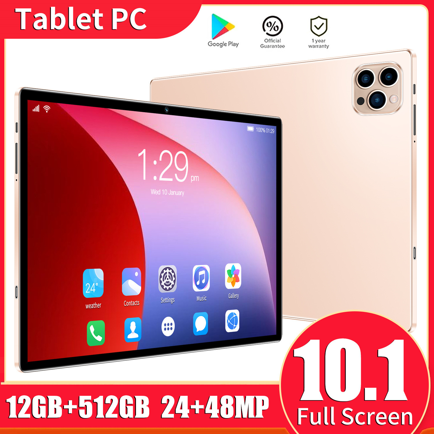 V62 タブレット Pc 10.1 インチ 512g Android