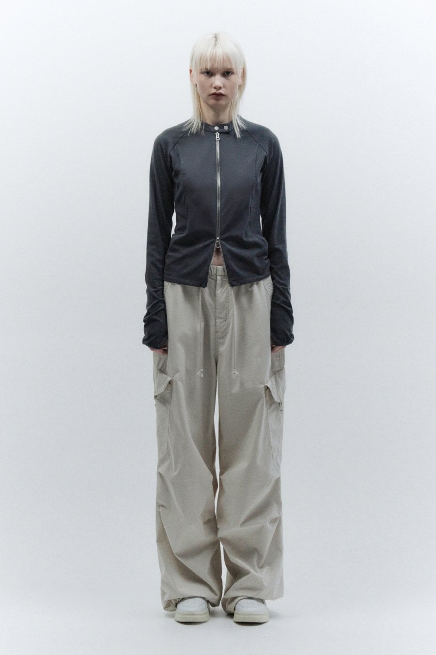 【INSILENCE】 BIKER JERSEY TOP : CHARCOAL