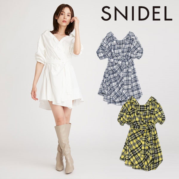 日本買蔵SNIDEL デザインシャツミニワンピース ミニワンピース