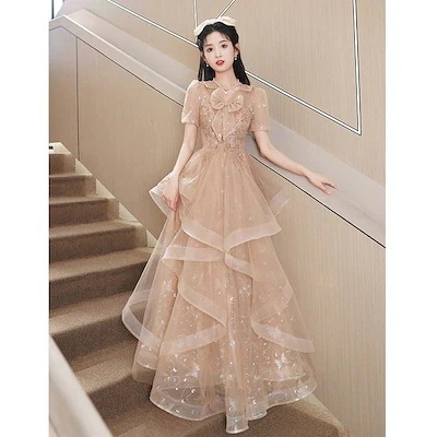 イブニングドレスの女性の軽奢小衆軽奢18歳成人式の女性の芸考軽奢感宴会の司会者の王女のスカート