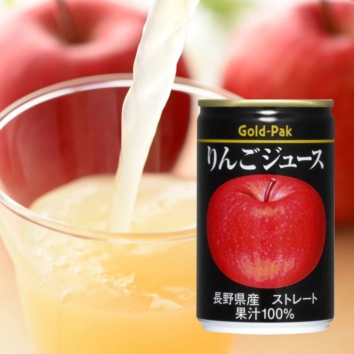 Gold-Pak ゴールドパック りんごジュース 160g×20缶 ストレート 果汁100％ 長野 りんご リンゴ 林檎 アップル 果物 フルーツ ジュース缶