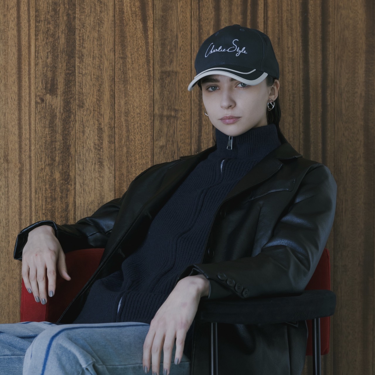 ジッパーニットジャケット　ニットジャケット　インナー使い可　ポケット　大人カジュアル　レディース