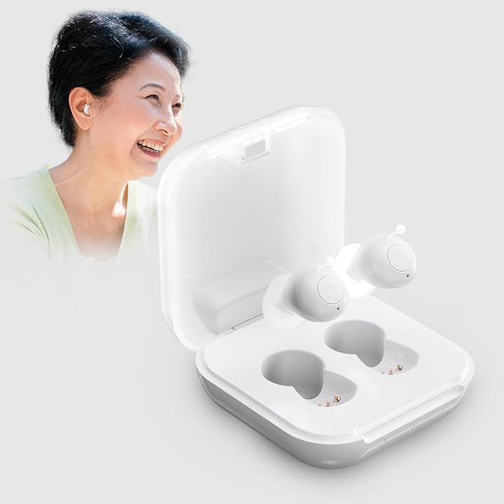 JINGHAO集音器 高感度集音器 高齢者向け 両耳対応 ワイヤレス集音器 DSPテクノロジー 充電台 USB-C充電 収納ケース 目立たない 耳あな型 小型 軽量 音量調節 簡単操作