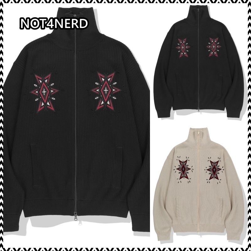 NOT4NERD Angel Argyle Knit Track Jacket