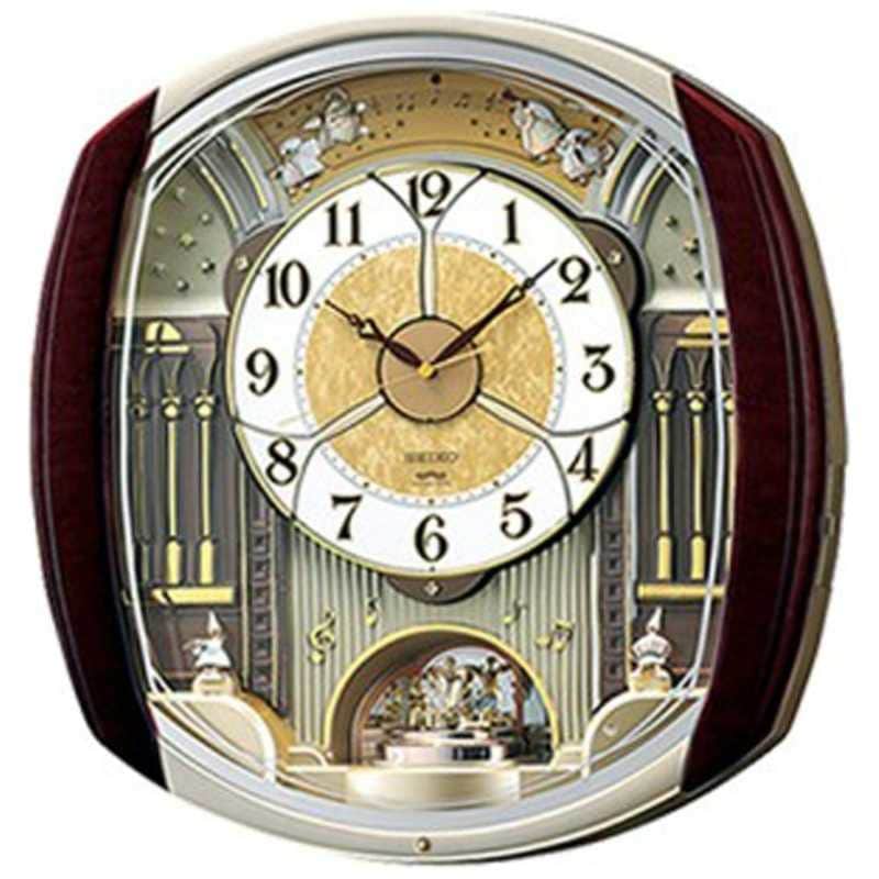セイコー　からくり時計 【ウェーブシンフォニー】 濃茶マーブル模様　RE564H