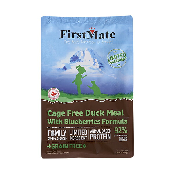 【アウトレット賞味期限2025年10月26日】ファーストメイトキャットフード　ケージフリーダック　ウィズ ブルーベリー 4.54kg【キャットフード】【正規品】