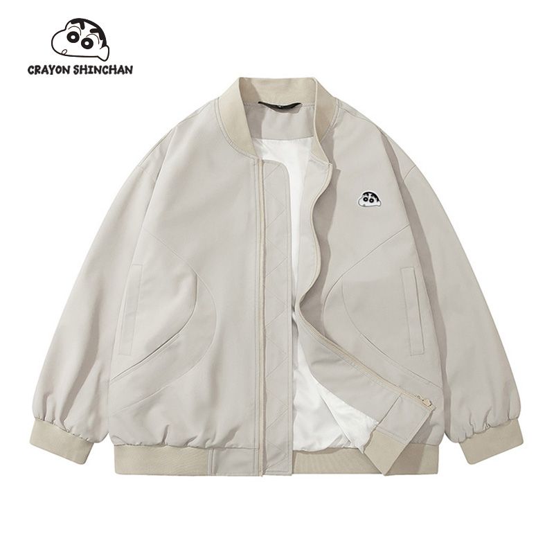 クレヨンしんちゃんジャケット男性用春秋冬ゆるいアメリカのレトロなファッション男性カップル用カジュアルジャケット