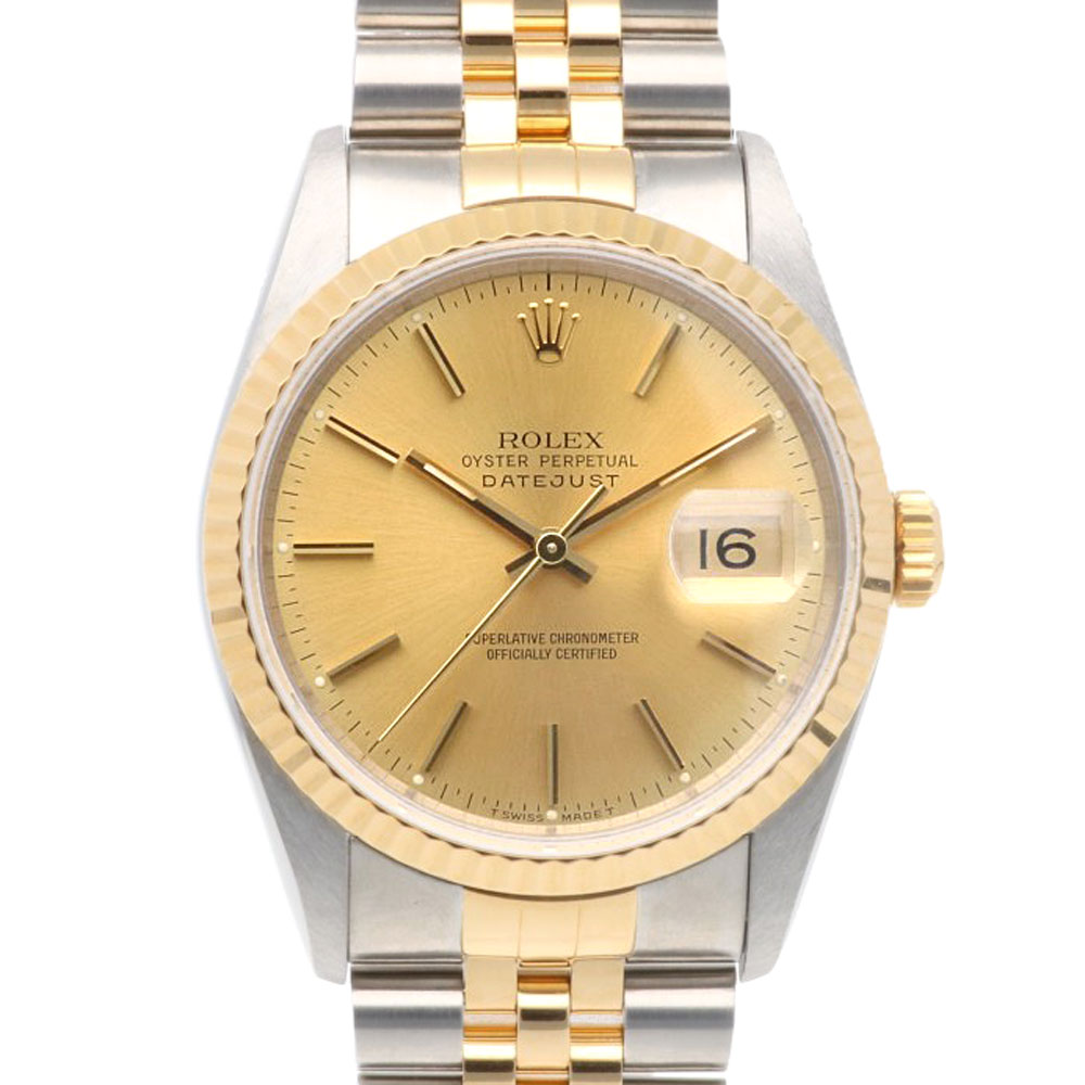 ロレックス デイトジャスト オイスターパーペチュアル 腕時計 ステンレススチール 16233 自動巻き 1年保証 ROLEX 中古