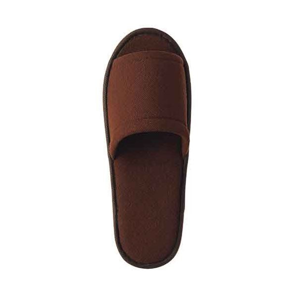 TANOSEEソフトニットスリッパ 大人用 ブラウン 1セット（50足：5足x10パック）