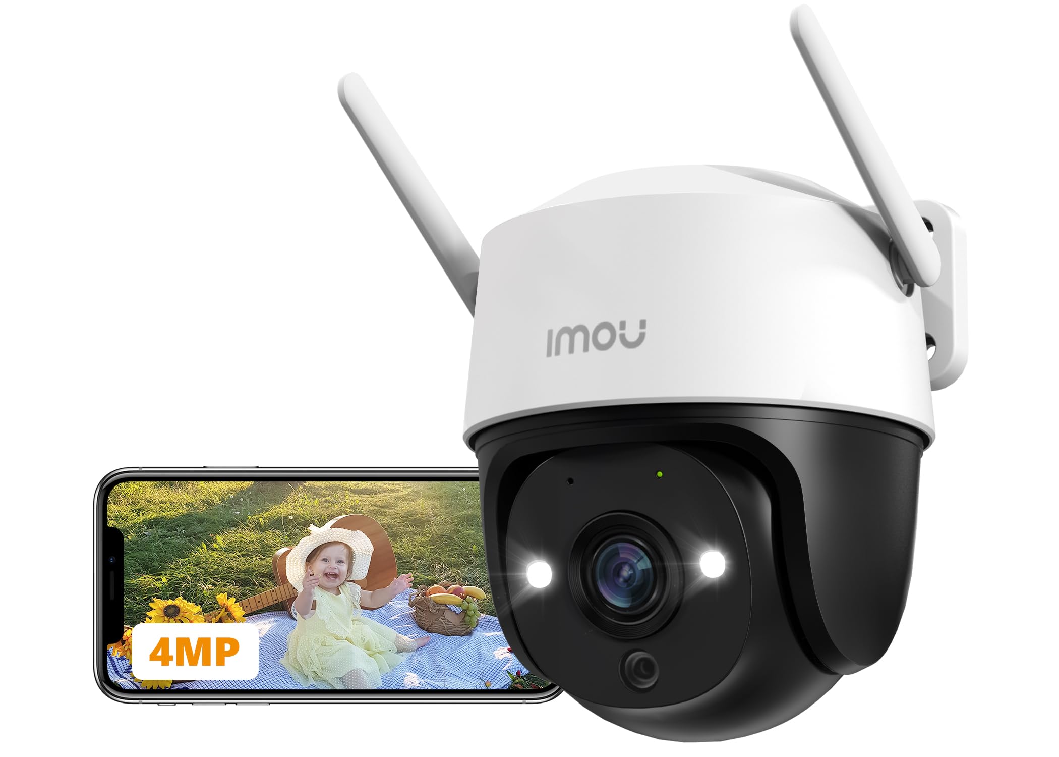 【400万画素・360夜間カラー撮影】Imou 防犯カメラ 屋外 PTZ無線監視カメラ 30M遠距離暗視 サイレン/発光威嚇 動き検知 人体検知 自動追跡 IP66防塵防水 常時録画 双方向音声通話