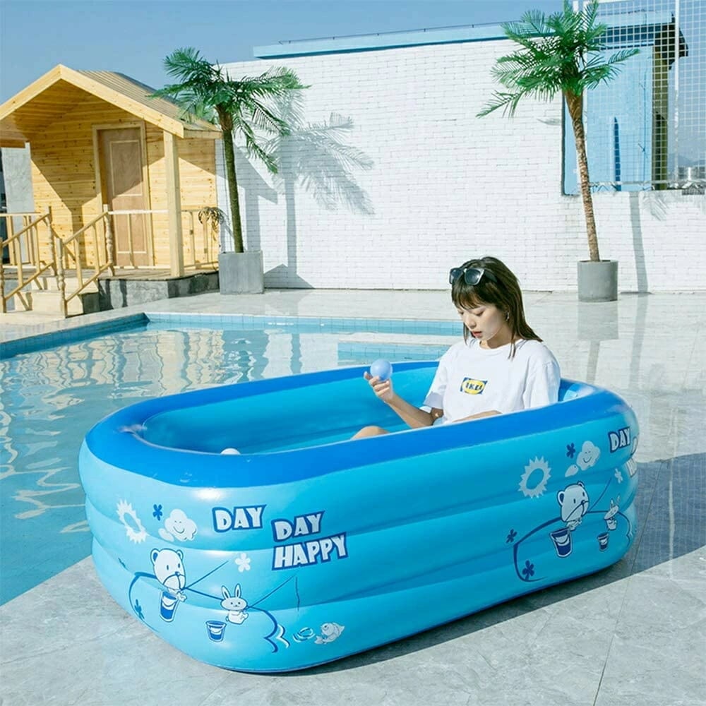 人気SALE プール キッズプール ビニールプール ファミリープール ボールプール 子供用プール ビニールプール 1つ2役 ワンタッチプール 水遊び 2-3人 レジャープール ジャンボプール 厚く 漏