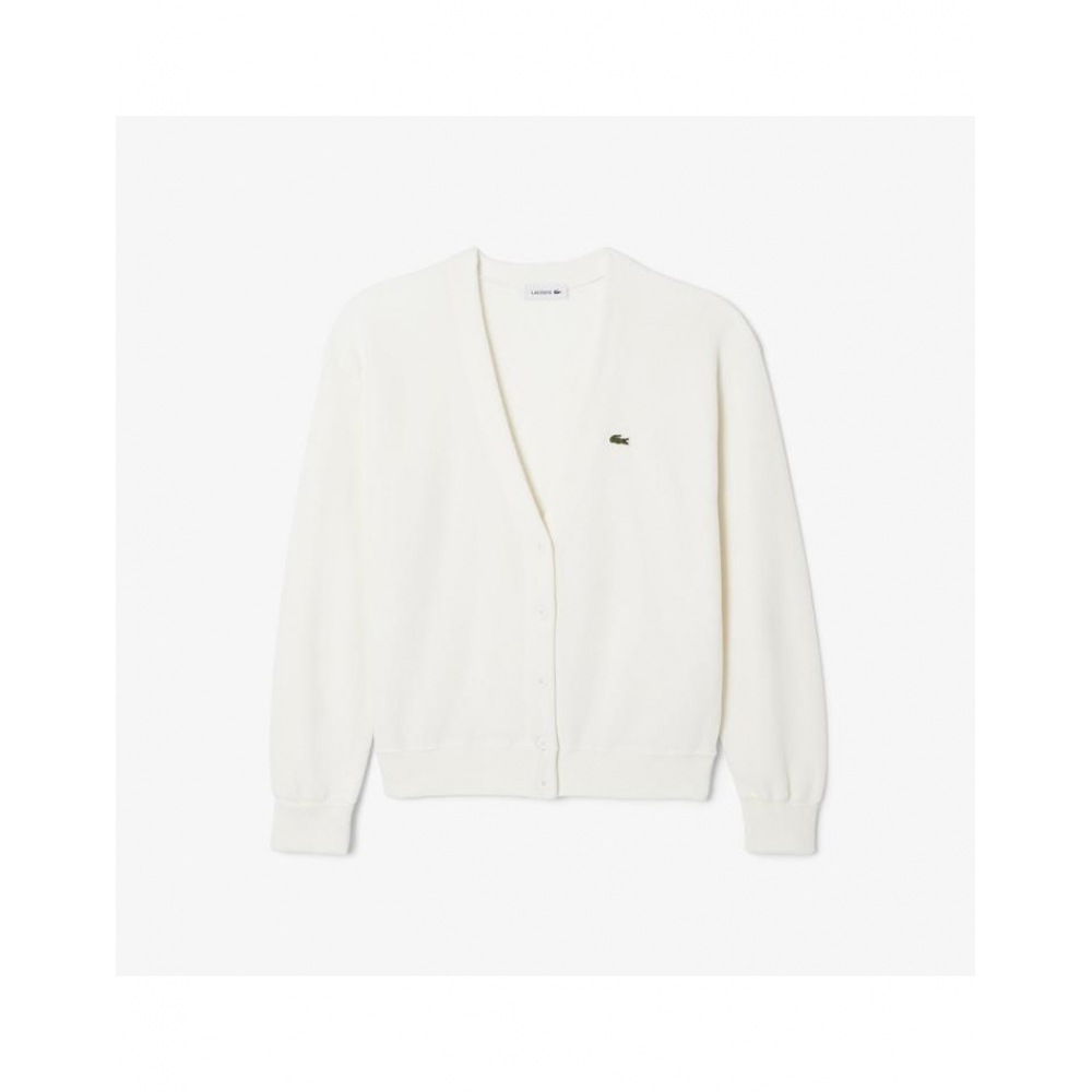 ラコステレディースリングリング Vネックカーディガン AF4143-55N 70V