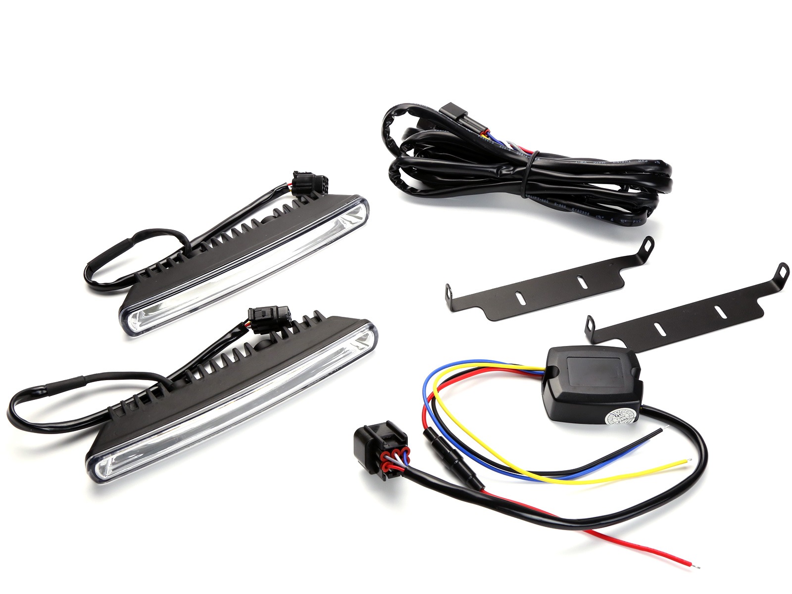 COB-LED デイライト ウインカー連動 ツインカラー ホワイト アンバー 防水アルミ 12V P-138